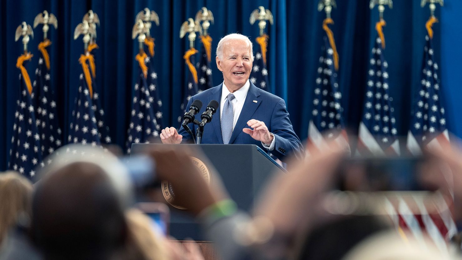President Joe Biden speaks on his economic plan for the country at Abbots Creek Community Center on January 18, in Raleigh, North Carolina.