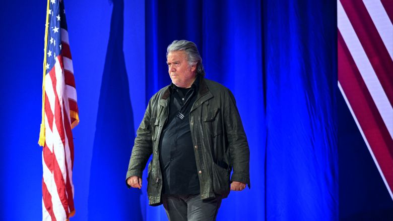 Former White House chief strategist Steve Bannon arrives to speak during the annual Conservative Political Action Conference (CPAC) meeting on February 24, in National Harbor, Maryland. 