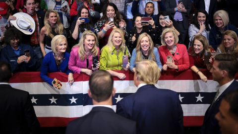 Donald Trump greets supporters after speaking at a Get Out The Vote rally at Winthrop University on February 23 in Rock Hill, South Carolina. 