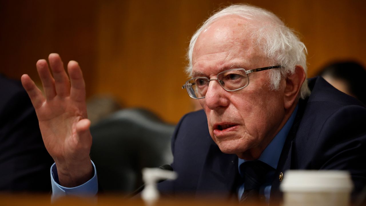 Sen. Bernie Sanders at the Dirksen Senate Office Building on Capitol Hill on March 14, in Washington, DC.