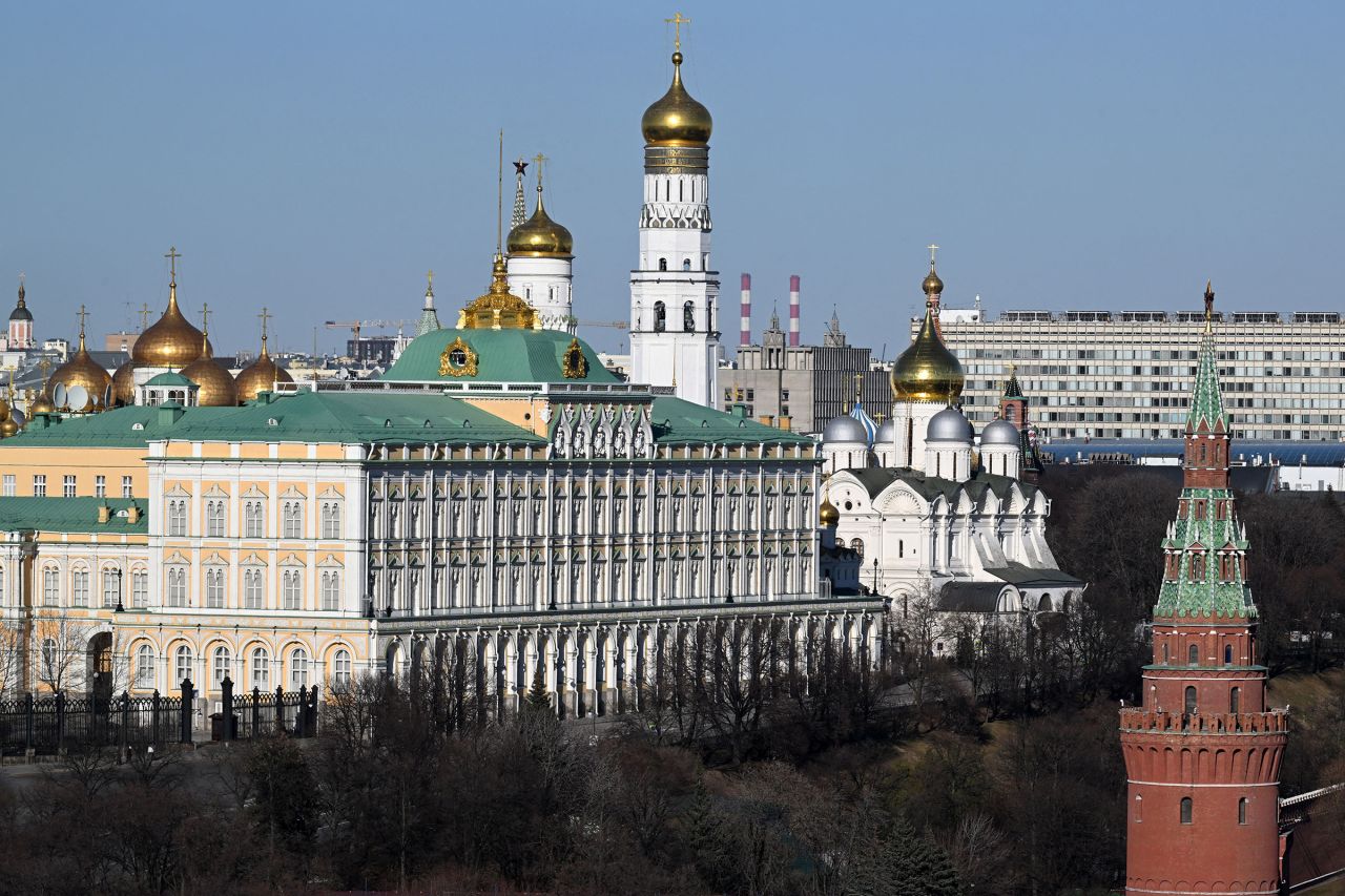 A view shows the Kremlin in downtown Moscow on March 27.