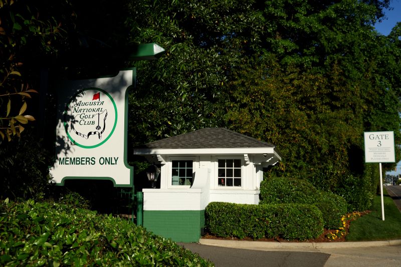 A view of a Members Only sign outside of Augusta National Golf Club prior to the 2024 Masters Tournament on April 7.