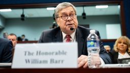 Former United States Attorney General Bill Barr testifies during the Select Committee on the Chinese Communist Party hearing on "The CCP's Role in the Fentanyl Crisis" in the US Capitol in Washington, DC, on Tuesday, April 16, 2024. 