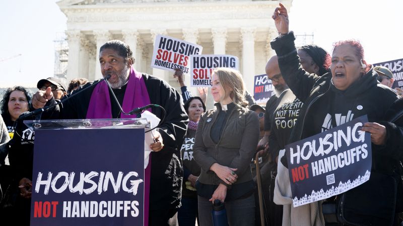 Supreme Court justices grapple with whether cities can ticket homeless people