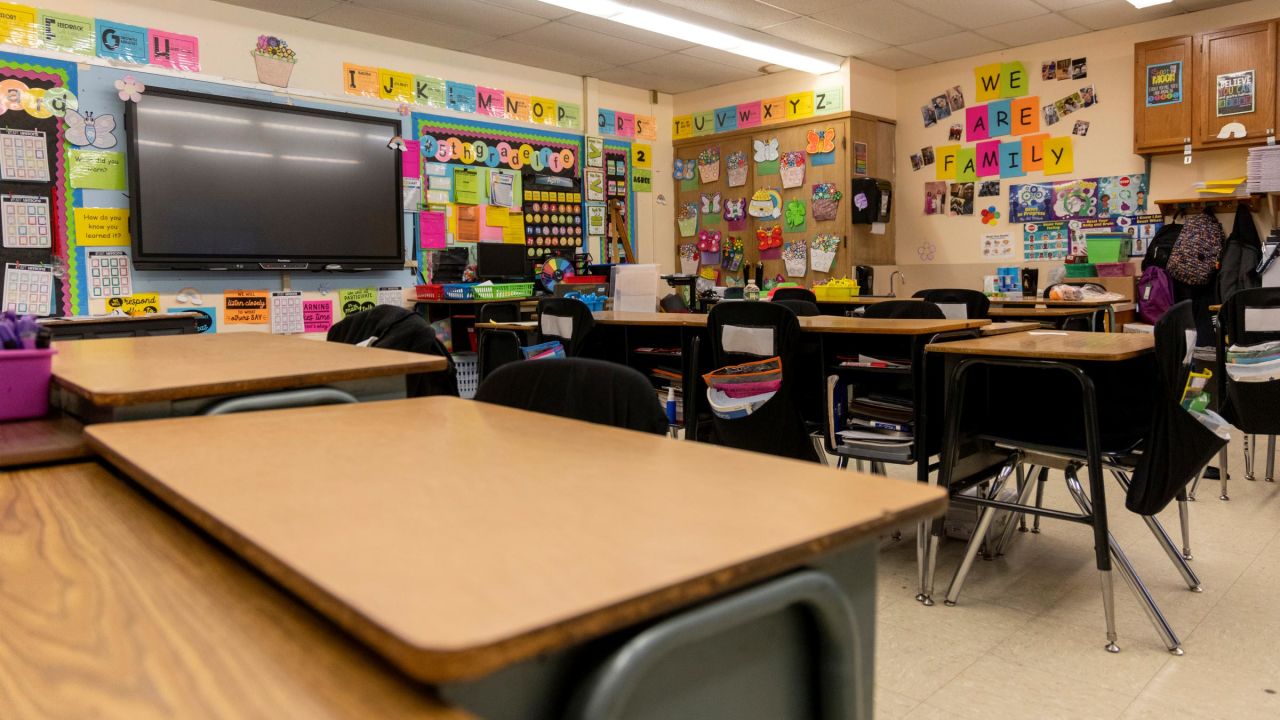 A classroom in New York in April 2024. 