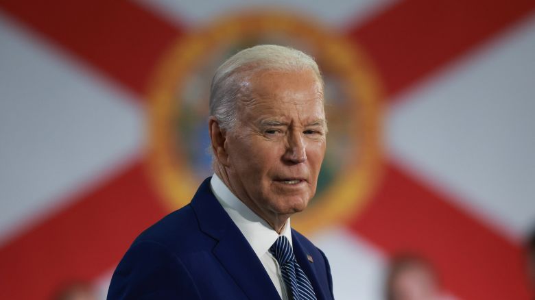 President Joe Biden speaks during a campaign stop at Hillsborough Community College's Dale Mabry campus on April 23 in Tampa. 