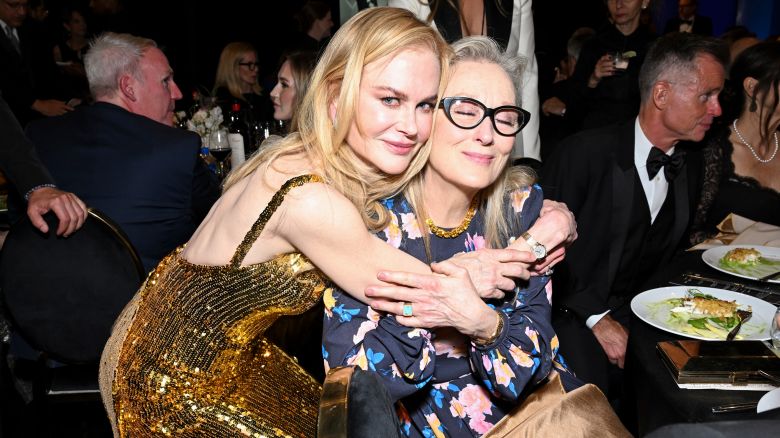 Nicole Kidman and Meryl Streep at the AFI Life Achievement Award Honoring Nicole Kidman held at The Dolby Theatre on April 27, 2024 in Los Angeles, California. 