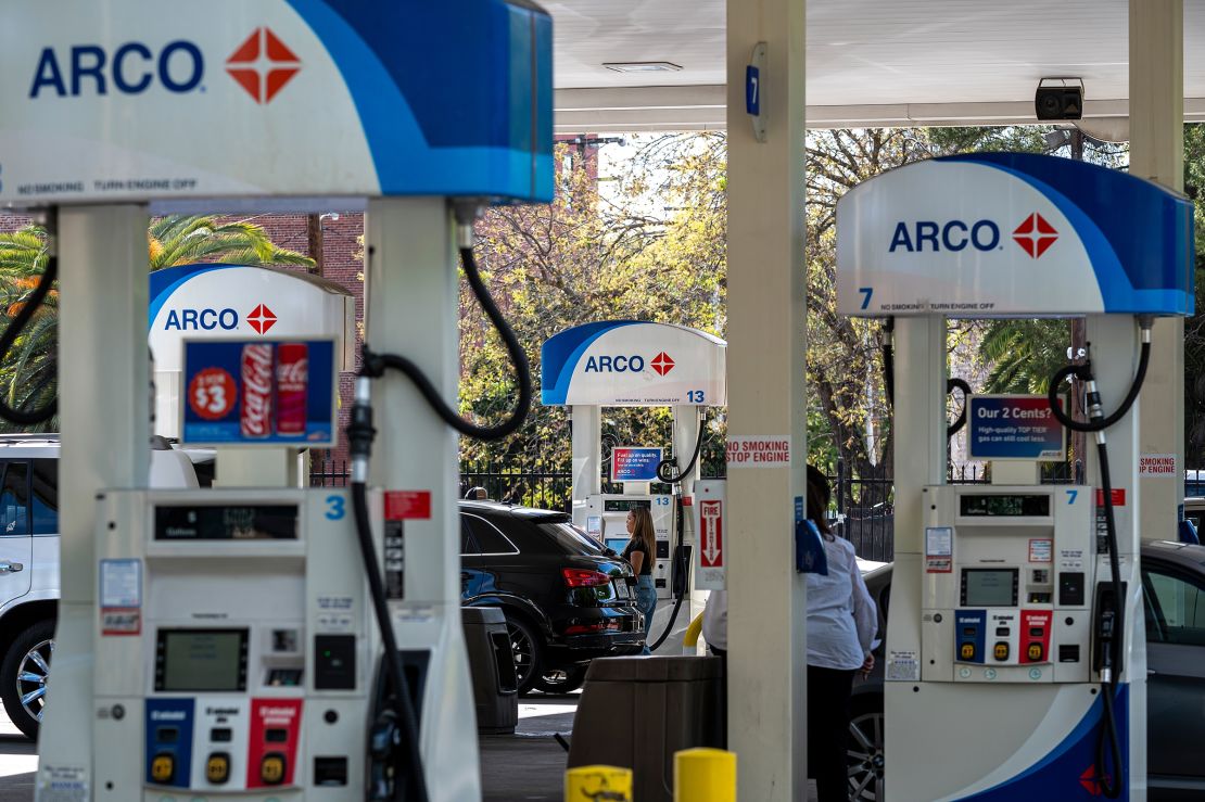 An Arco gas station in Sacramento, California, on Wednesday, April 24.