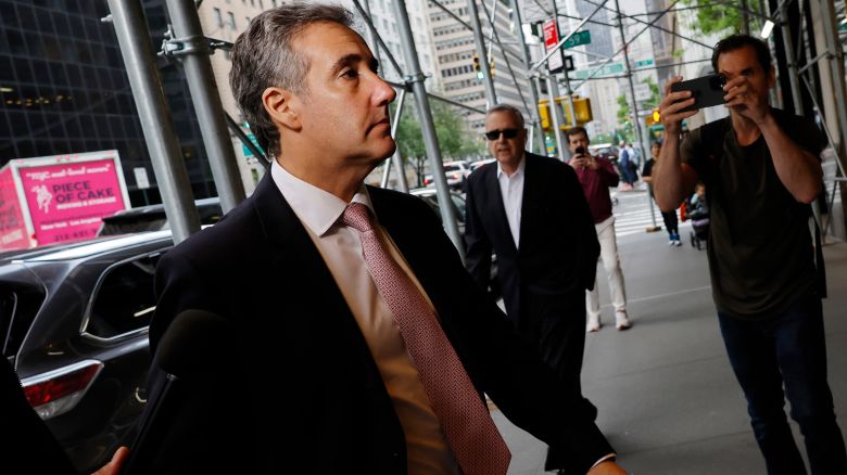 Michael Cohen, former President Donald Trump's former attorney, arrives at his home after leaving Manhattan Criminal Court on May 13, 2024 in New York City.