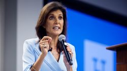 Former UN Ambassador Nikki Haley announced that she would vote for former President Donald Trump during an event at the Hudson Institute on May 22, 2024 in Washington, DC. 