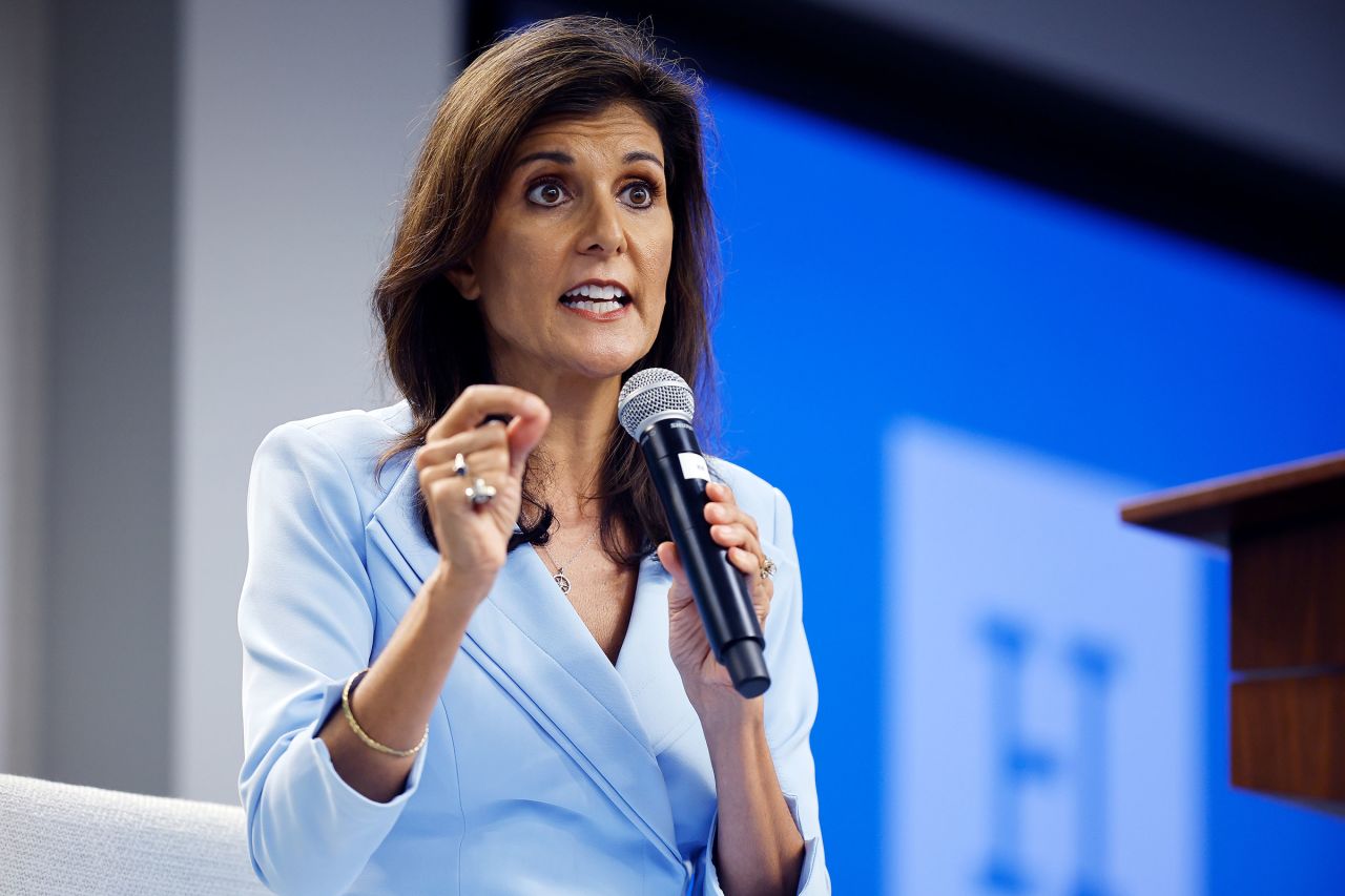 Former UN Ambassador Nikki Haley announced that she would vote for former President Donald Trump during an event at the Hudson Institute on May 22, 2024 in Washington, DC. 