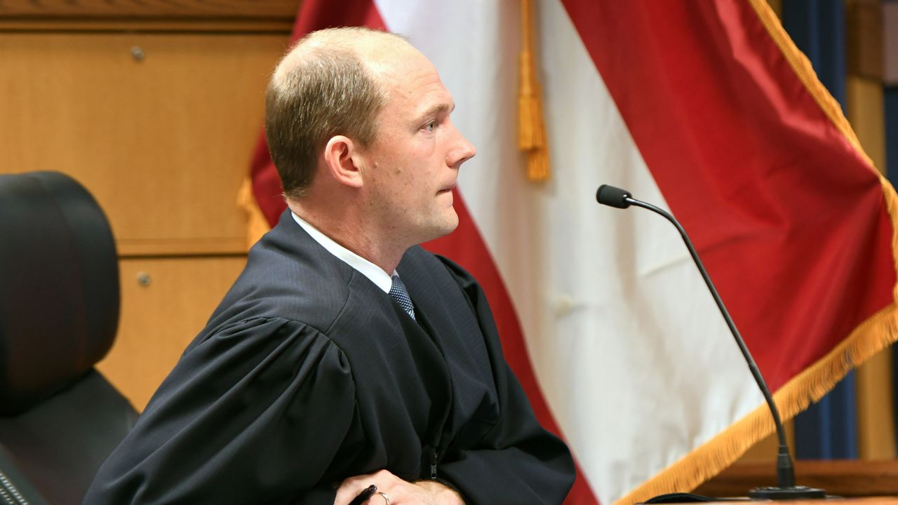 Fulton County Superior Judge Scott McAfee presides in court during a hearing at the Fulton County Courthouse on May 28, 2024 in Atlanta, Georgia.