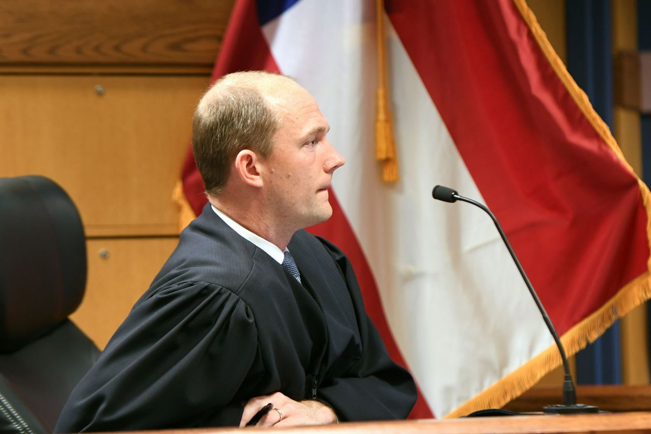 Fulton County Superior Judge Scott McAfee presides in court during a hearing at the Fulton County Courthouse on May 28, 2024 in Atlanta, Georgia.