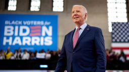President Joe Biden takes the stage at a campaign rally at Girard College on May 29, in Philadelphia.