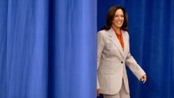 Vice President Kamala Harris arrives to speak at a campaign event for Maryland Democratic candidate for U.S. Senate and Prince George's County Executive Angela Alsobrooks on Gun Violence Awareness Day at Kentland Community Center on June 7, 2024 in Landover, Maryland.