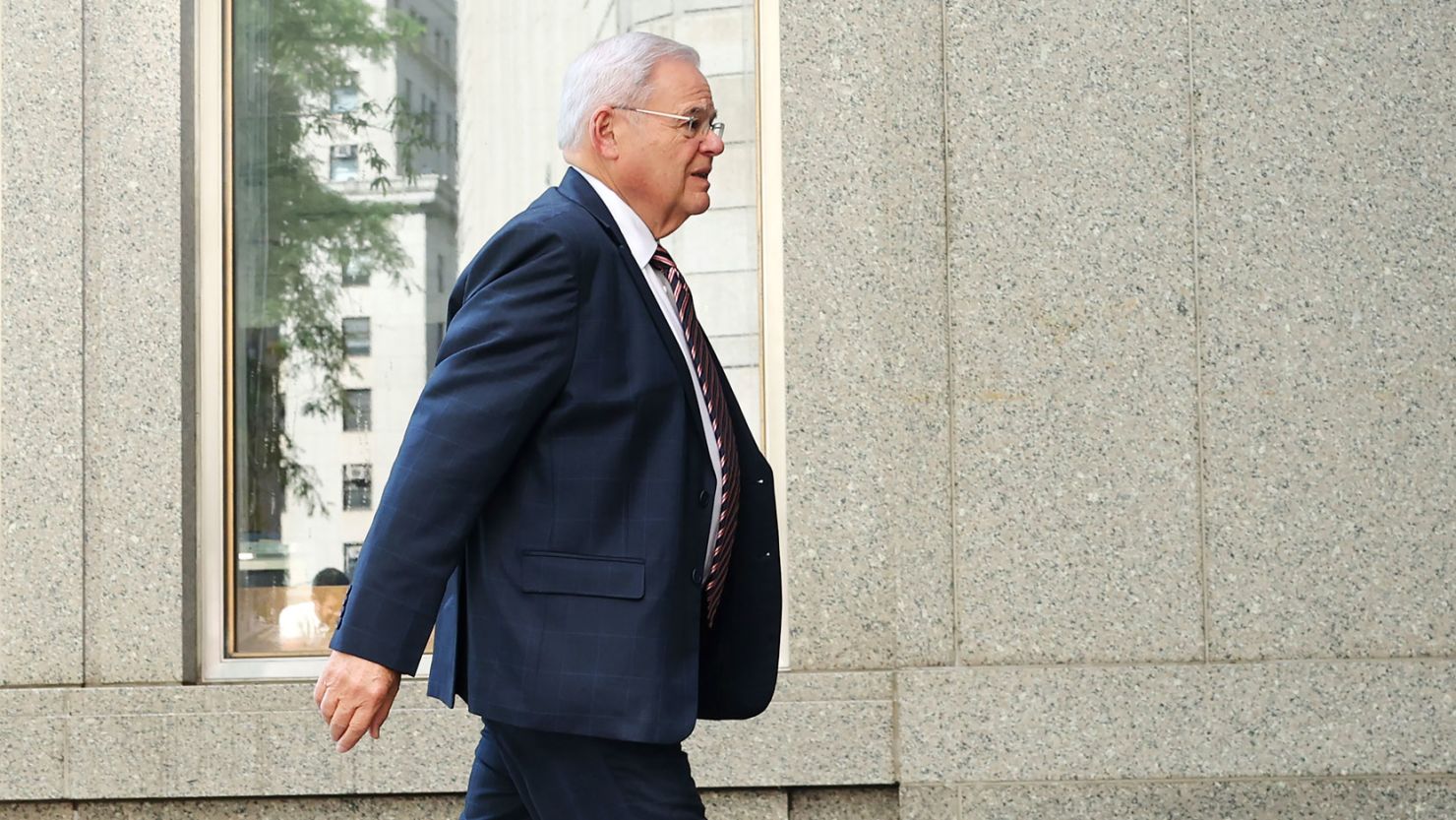 New Jersey Sen. Bob Menendez arrives for trial at Manhattan federal court in New York City on June 11, 2024.