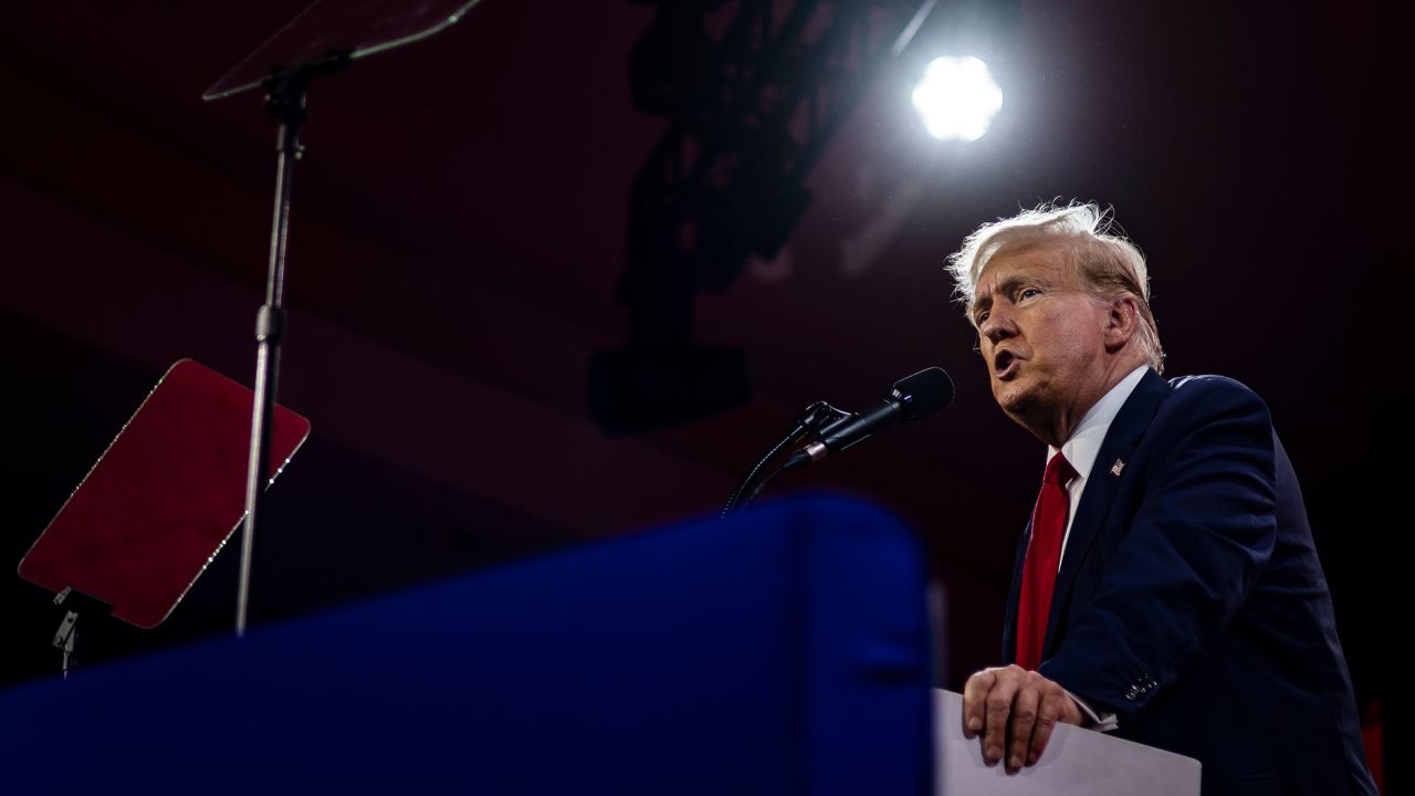 Former President Donald Trump speaks at the Faith & Freedom Coalition's Road to Majority Policy Conference at the Washington Hilton on June 22, 2024 in Washington, DC.