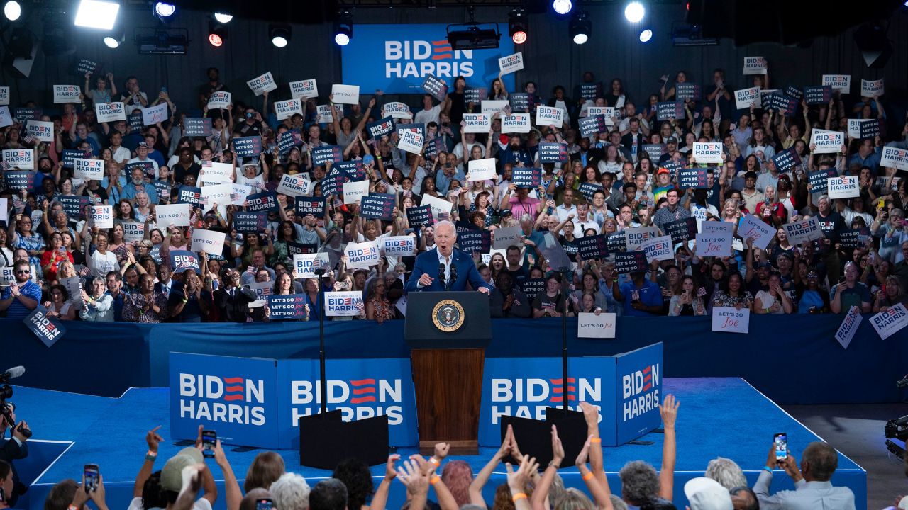 President Joe Biden speaks at a post-debate campaign rally on June 28 in Raleigh, North Carolina.