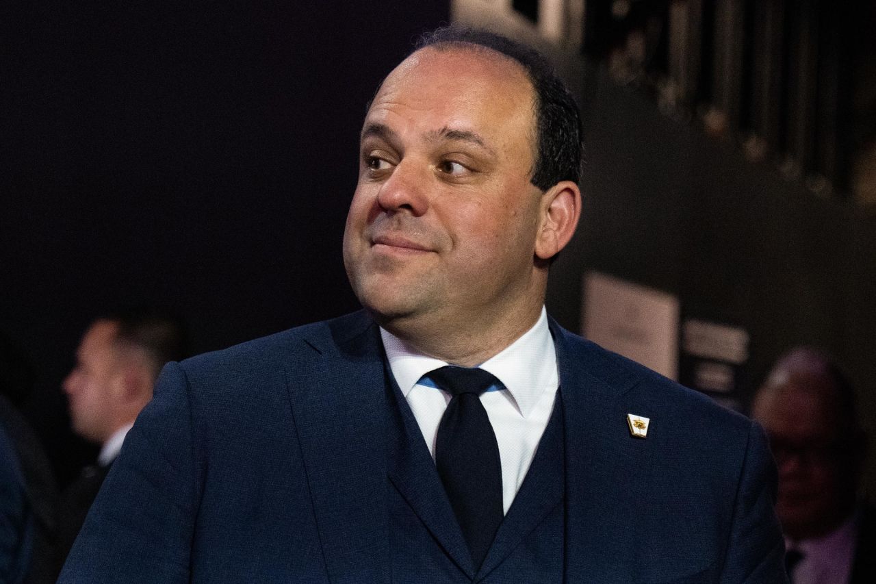 Boris Epshteyn, an advisor to Donald Trump arrives to the Fiserv Forum on the second day of Republican National Convention in Milwaukee, Wisconsin, on July 16.