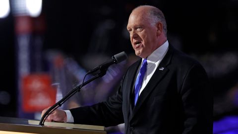 Former Acting Director of Immigration and Customs Enforcement Thomas Homan speaks during the third day of the 2024 Republican National Convention at the Fiserv Forum in Milwaukee, Wisconsin, on July 17. 