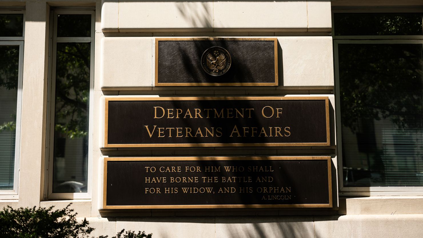 The US Department of Veterans Affairs building is seen on August 21 in Washington.