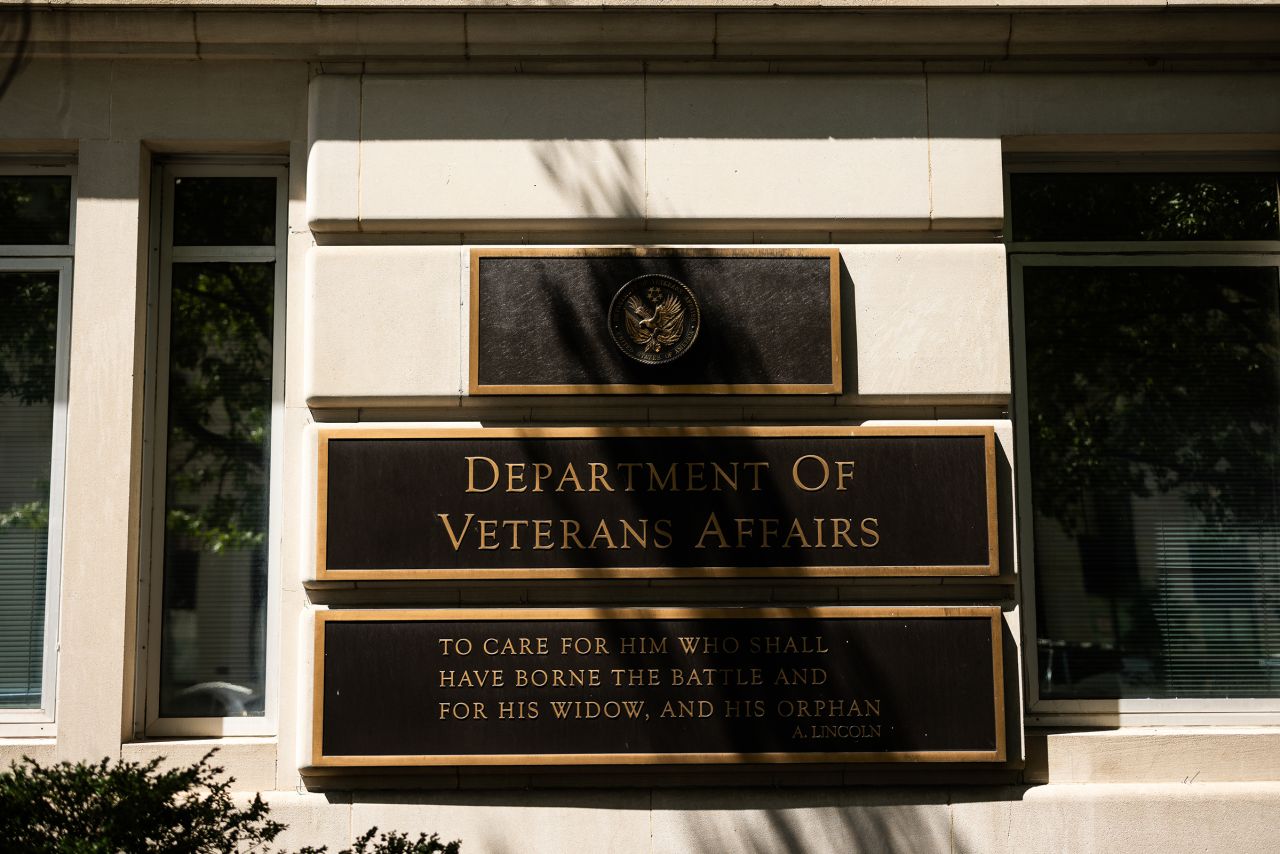 The US Department of Veterans Affairs building is seen on August 21 in Washington, DC.