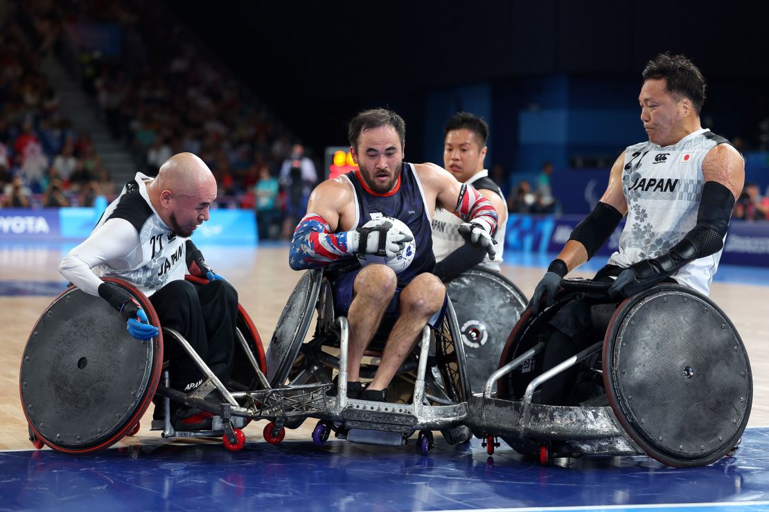 Team USA's Chuck Aoki attempts to score in the gold medal game versus Japan.