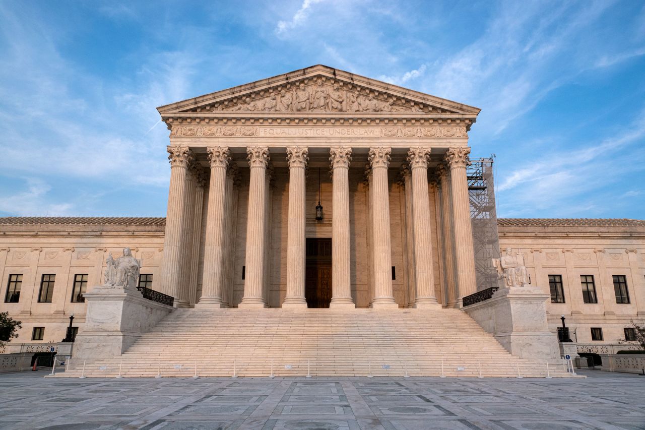 The afternoon sun shines on the US Supreme Court on August 25, in Washington, DC.