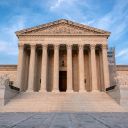 The afternoon sun shines on the US Supreme Court on August 25, in Washington, DC.