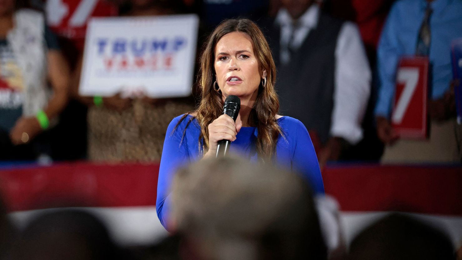 Sarah Huckabee Sanders is latest Trump ally to make dig at Harris over