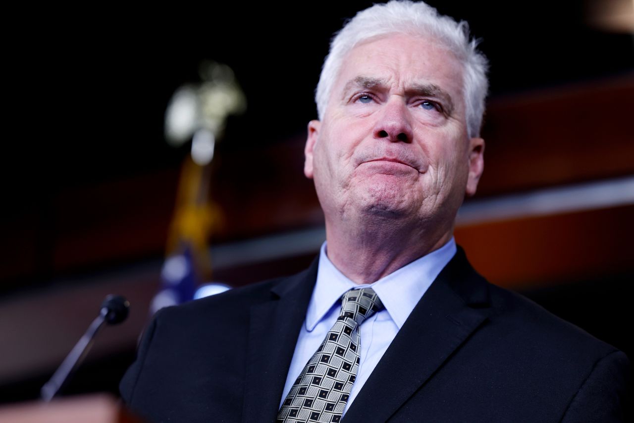 House Majority Whip Rep. Tom Emmer speaks during a news conference after a House Republican Caucus meeting on September 24, 2024 at the US Capitol in Washington, DC.