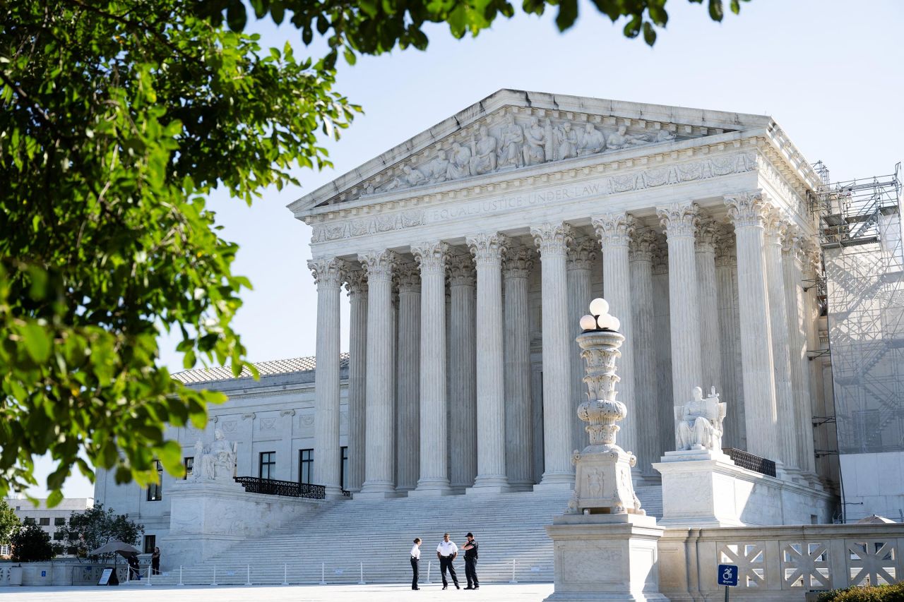 The US Supreme Court is seen on the first day of a new term in Washington, DC, on October 7, 2024.