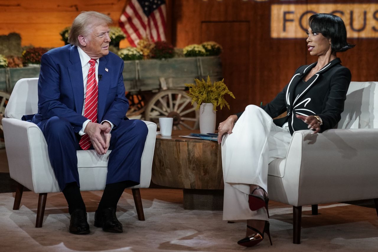 Former President Donald Trump attends a Fox News Town Hall moderated by Harris Faulkner in Cumming, Georgia, on October 15.