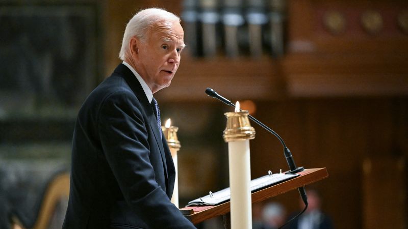 Biden praises Ethel Kennedy, whose late husband he counted among his political role models, as “a heroine in her own right”