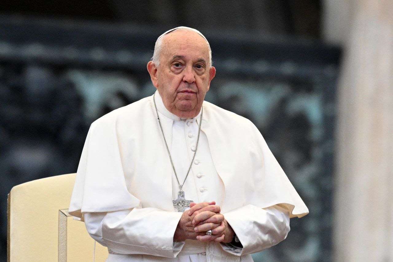 Pope Francis looks on during the weekly general audience on October 23 at St Peter's square in The Vatican.