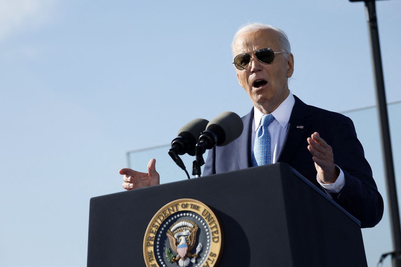 President Joe Biden speaks about his Investing in America agenda in Baltimore, Maryland, on October 29.