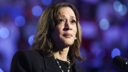 Vice President Kamala Harris speaks during a campaign rally at the Alliant Energy Center on October 30 in Madison, Wisconsin.
