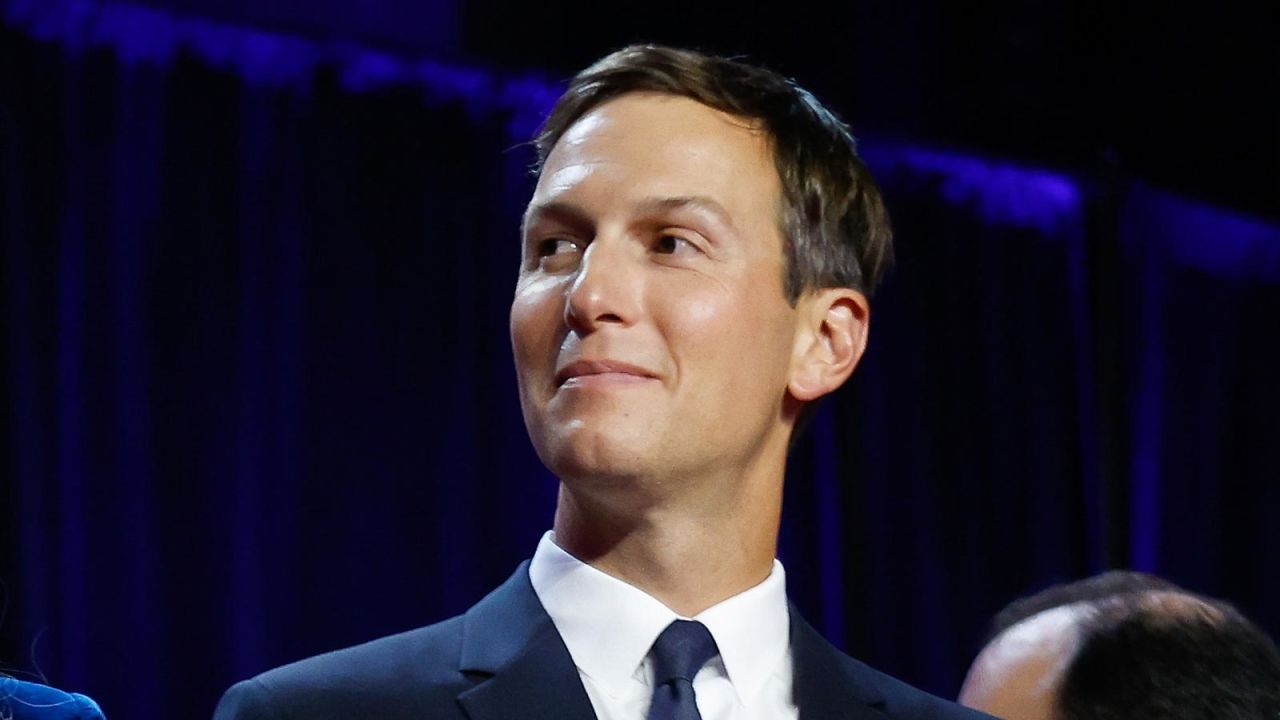 Jared Kushner arrives as President-elect Donald Trump speaks during an election night event at the Palm Beach Convention Center on November 6 in West Palm Beach, Florida.