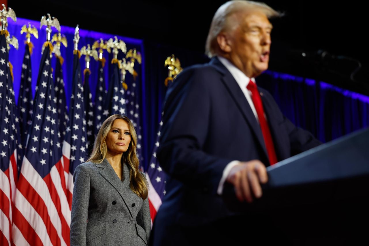 Former first lady Melania Trump at the Palm Beach Convention Center on November 6, in West Palm Beach, Florida.