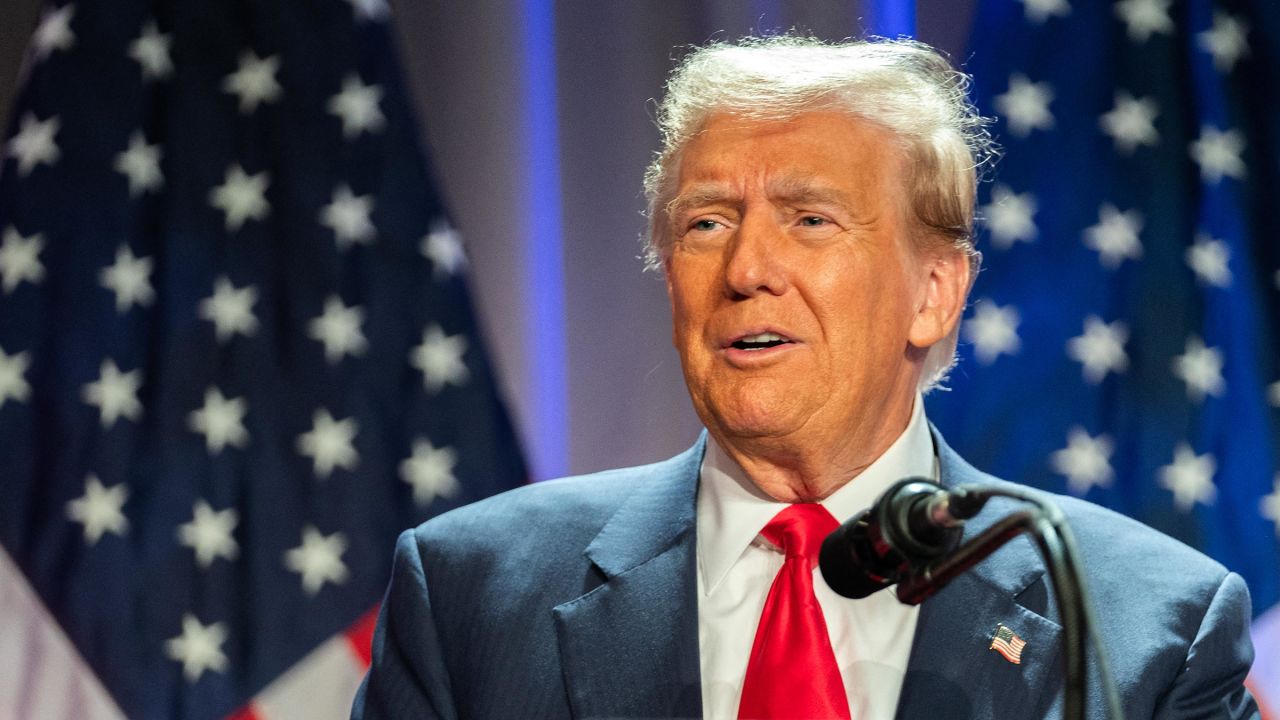 President-elect Donald Trump speaks during a meeting with House Republicans at the Hyatt Regency hotel in Washington, DC on November 13.