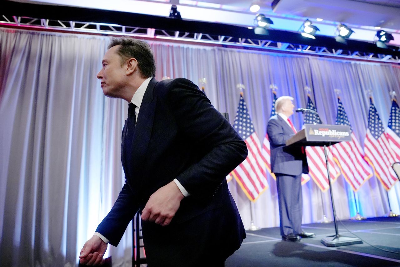 Elon Musk arrives to a House Republicans Conference meeting at the Hyatt Regency on Capitol Hill on November 13 in Washington, DC.