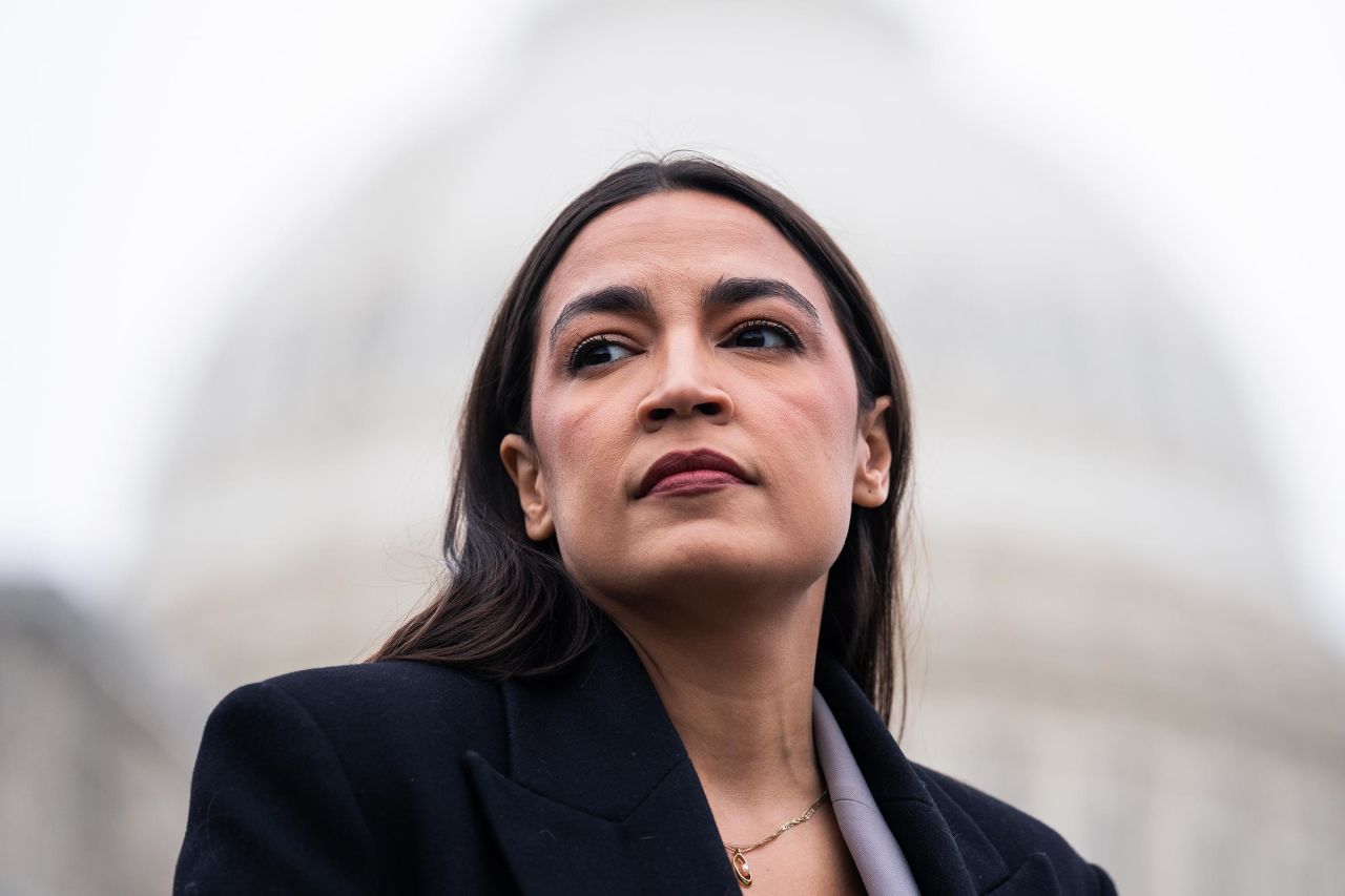 Rep. Alexandria Ocasio-Cortez attends a news conference outside the US Capitol on Tuesday, November 19. 