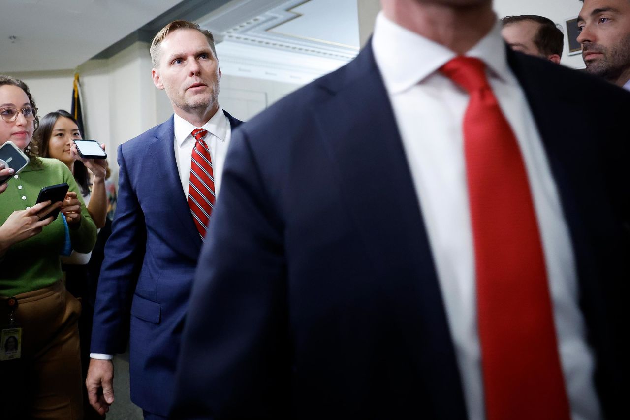 House Ethics Committee Chairman Rep. Michael Guest arrives to a House Ethics Committee closed-door meeting in the Longworth House Office Building on November 20 in Washington, DC.