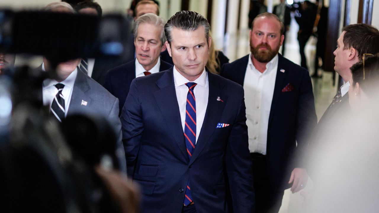 President-elect Donald Trump's nominee to be Secretary of Defense Pete Hegseth arrives for a meeting with Senator Tommy Tuberville on Capitol Hill on December 2 in Washington, DC. 