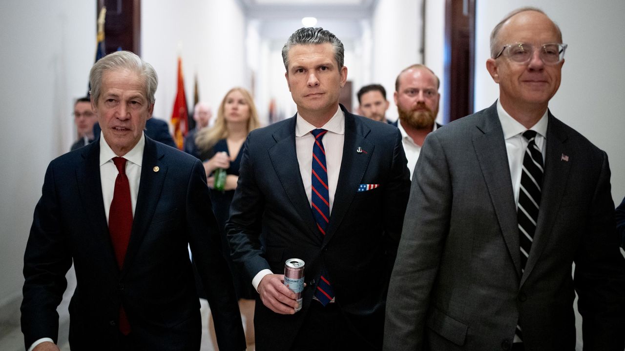 President-elect Donald Trump's nominee to be Secretary of Defense Pete Hegseth leaves a meeting with Sen. Tommy Tuberville on Capitol Hill on December 2, in Washington, DC. 
