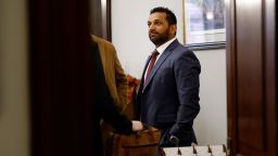 President-elect Donald Trump's nominee to be FBI Director Kash Patel arrives at Sen. Joni Ernst's office for a meeting in the Russell Senate Office Building on December 9, in Washington, DC. 