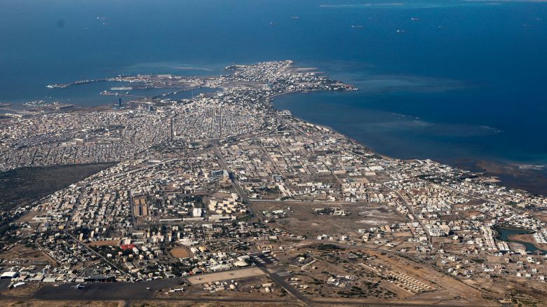 This aerial photo shows Djibouti, East Africa, in December 2024.