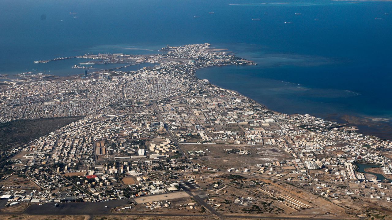 This aerial photo shows Djibouti, East Africa, in December 2024.
