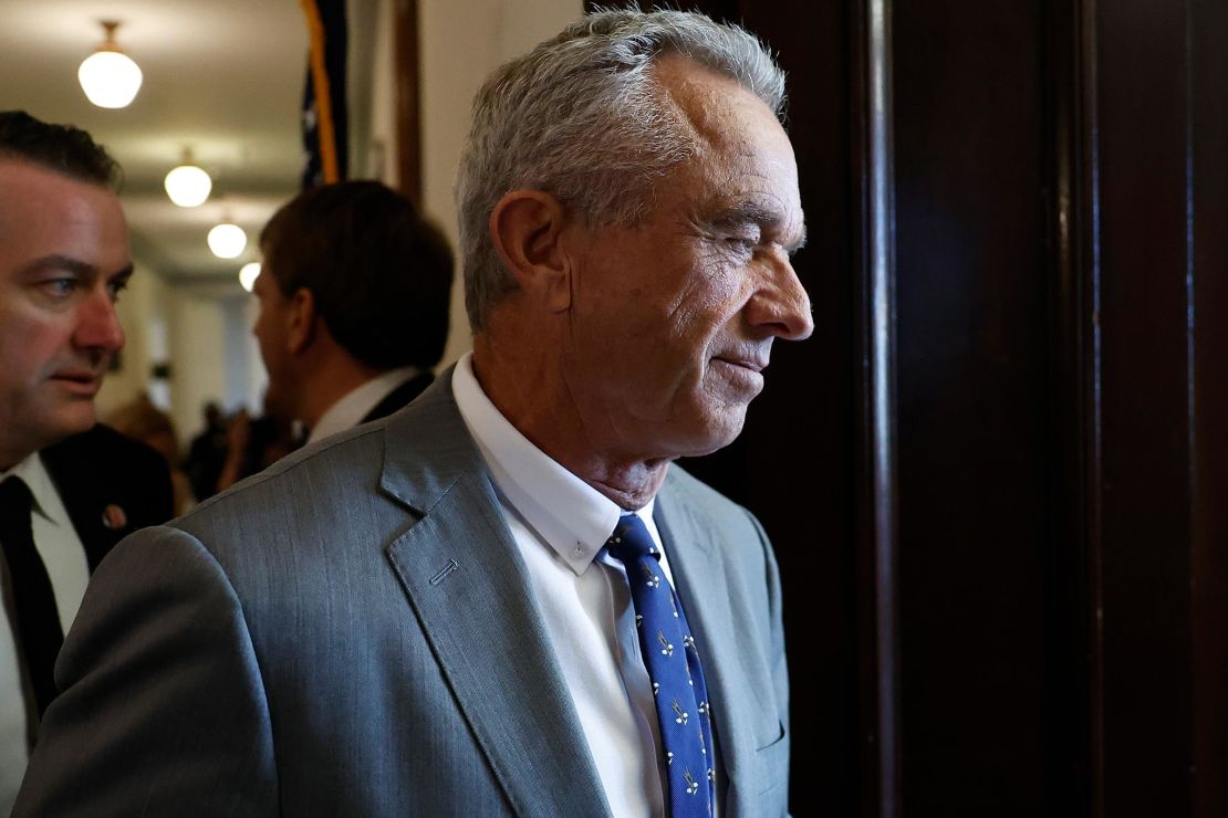 Robert F. Kennedy Jr. arrives for a meeting in the Russell Senate Office Building on December 17, 2024 in Washington, DC. 