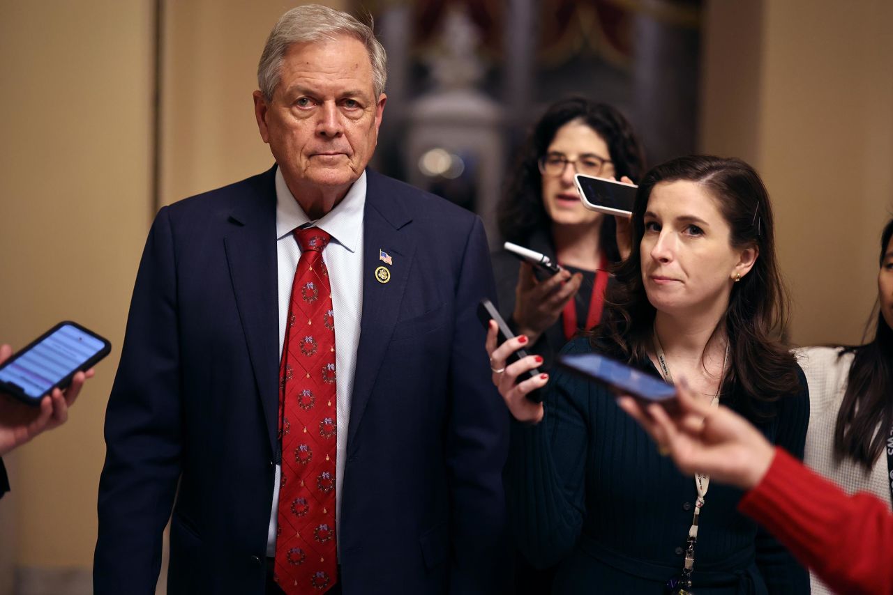 Rep. Ralph Norman is asked by reporters about the proposed budget continuing resolution that would avoid a looming government shutdown at the US Capitol on December 18, in Washington, DC. 